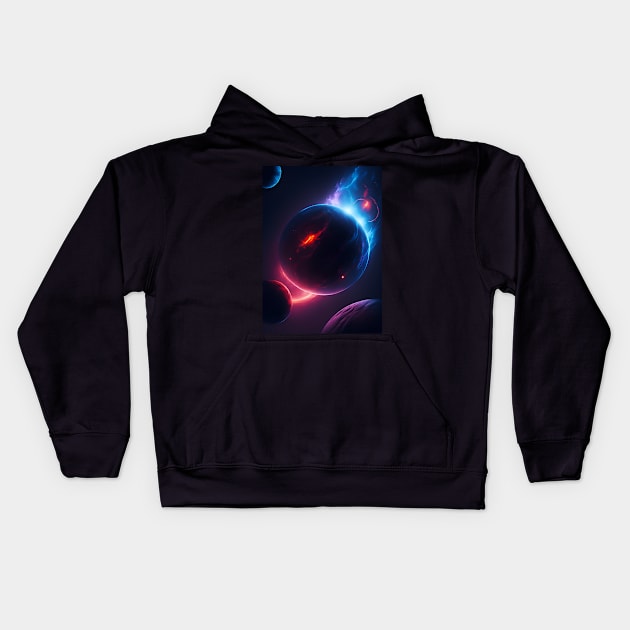 Planets Lights In Space Kids Hoodie by star trek fanart and more